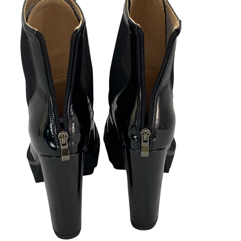 Wetkiss Glossy Black Platform Boots - Picture 4 of 16